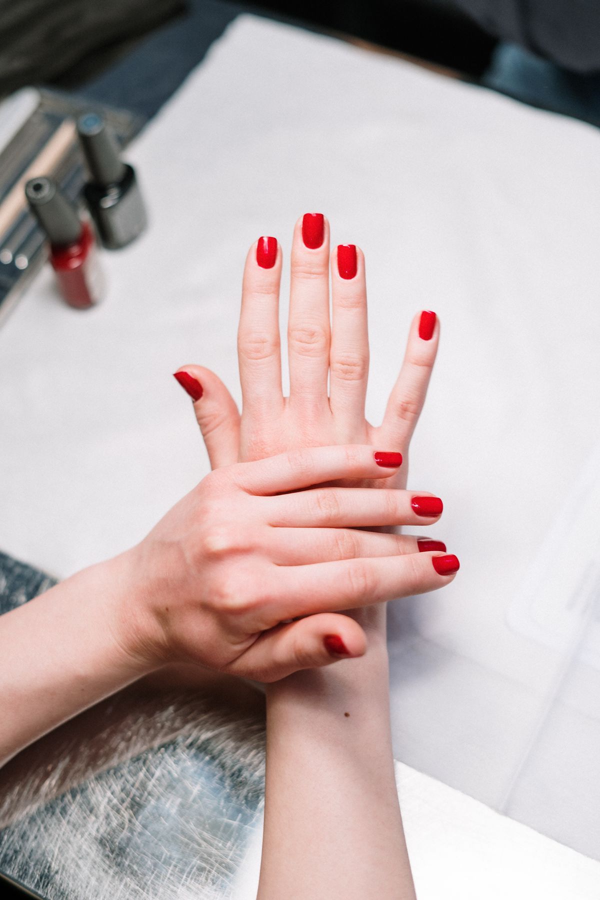 Fresh red manicure by Ruby's Nail Salon